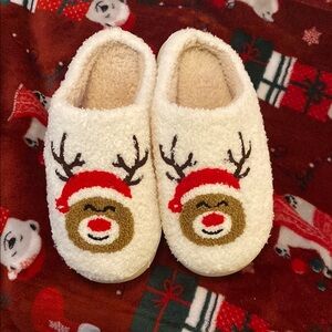 Cozy Reindeer Holiday Slippers